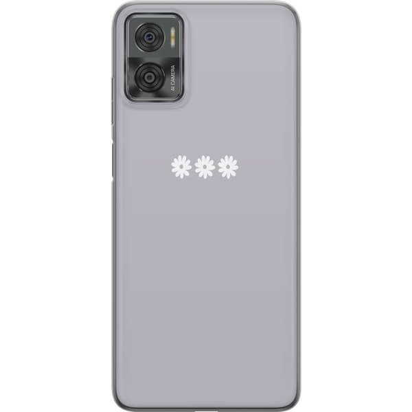 Motorola Moto E22i Gjennomsiktig deksel Lilla Blomminimalisme - stilig blomstermotiv på lilla bakgrunn