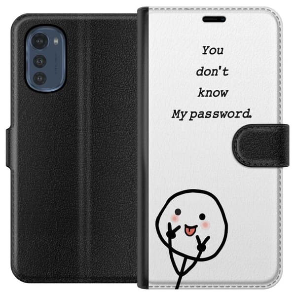 Motorola Moto E32s Plånboksfodral You Don’t Know My Password – edgy textmotiv med attityd