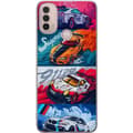 Miniatyrbilde 1 av 3: Motorola Moto E40 Gjennomsiktig deksel Fartfylte Biler - Tegnet Mønster med Action