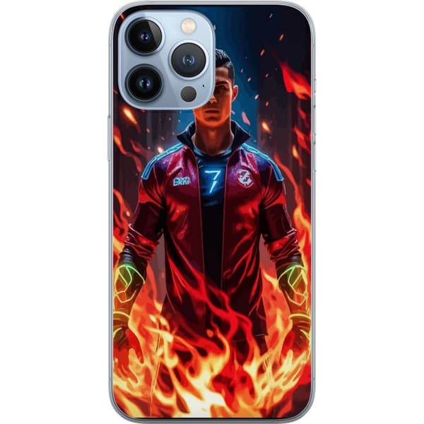 Apple iPhone 13 Pro Max Gennemsigtig cover Ronaldo Inferno - fodboldhelt i flammer