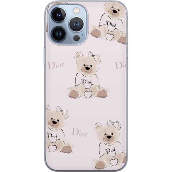 Apple iPhone 13 Pro Max Gennemsigtig cover Teddy Dior Vibes - luksuriøs bamse i modetil