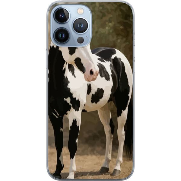 Apple iPhone 13 Pro Max Gennemsigtig cover Smuk Hest - elegant illustration af hestemotiv