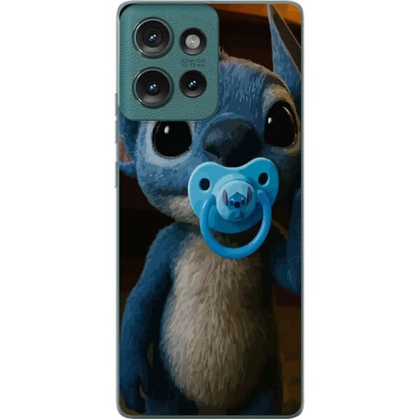 Motorola Edge 50 Genomskinligt Skal Stitch & Napp – babytema med söt karaktär