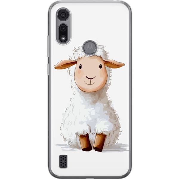 Motorola Moto E6i Gennemsigtig cover Sødt Lamm - tegneseriestil til børn og babyprodukter