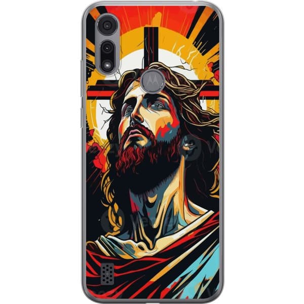 Motorola Moto E6i Genomskinligt Skal Jesus & Kort – religiöst motiv med djup symbolik