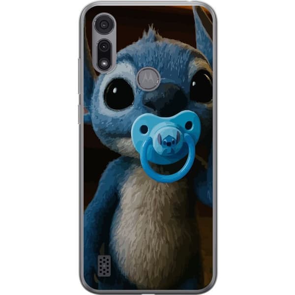 Motorola Moto E6i Gennemsigtig cover Stitch & Napp - babytema med sød karakter
