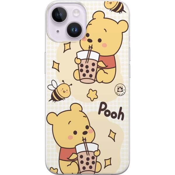 Apple iPhone 14 Plus Gennemsigtig cover Nalle Pooh-stil - klassisk bjørnemotiv i en ny fortolkning