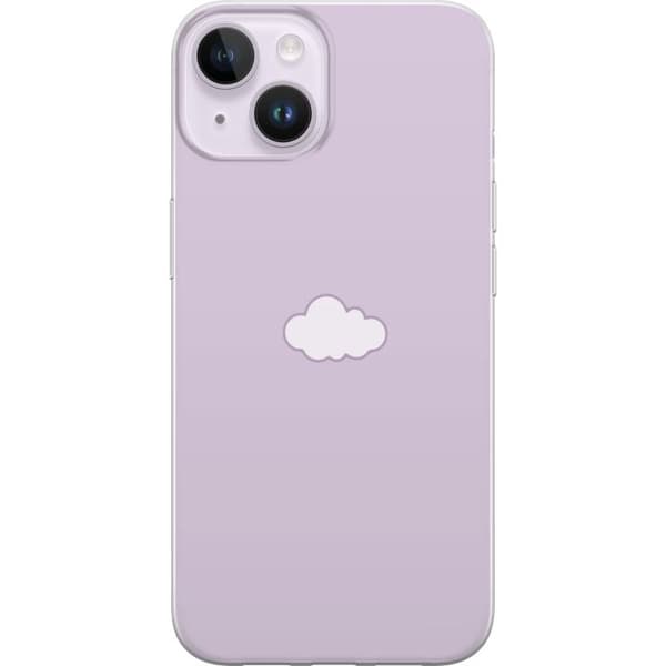 Apple iPhone 14 Plus Läpinäkyvä kuori Lila Pilvi - minimalistinen pilvi lila taustalla