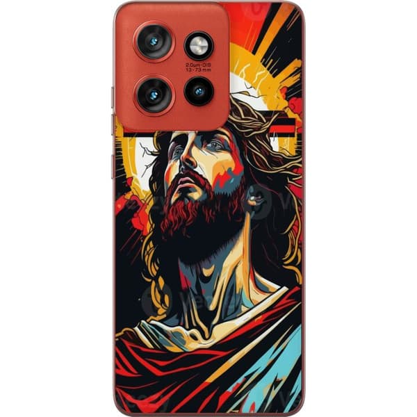 Motorola Edge 50 Neo Gjennomsiktig deksel Jesus & Kort - religiøst motiv med dyp symbolikk