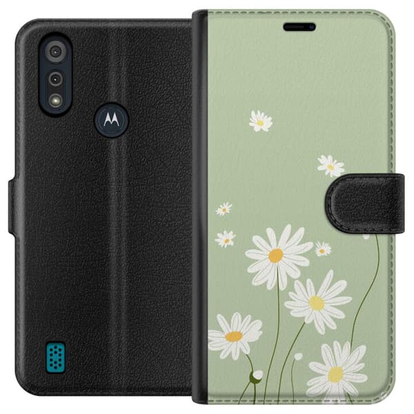 Motorola Moto E6i Tegnebogsetui Præstekraver - blomstret mønster i svensk sommerstil