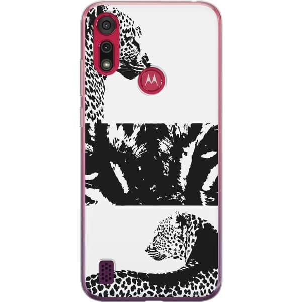 Motorola Moto E6s (2020) Gennemsigtig cover Leopard Faces
