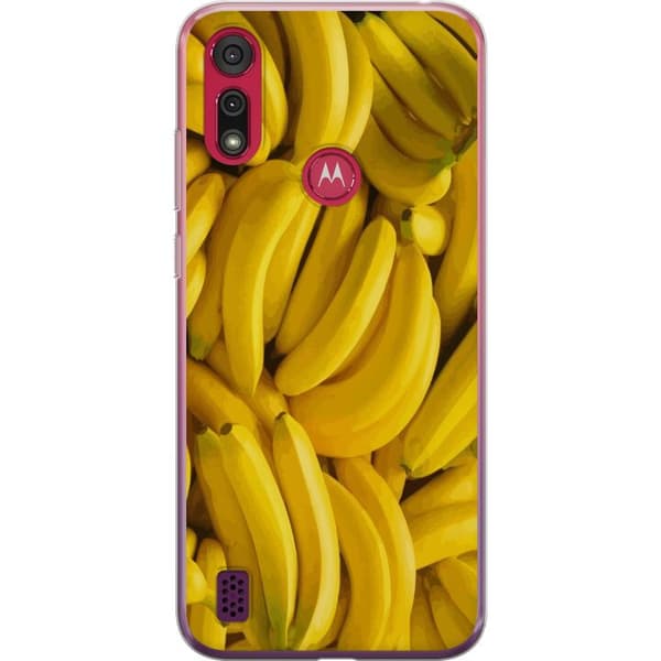 Motorola Moto E6s (2020) Genomskinligt Skal Banana Pattern – lekfullt mönster med gula bananer