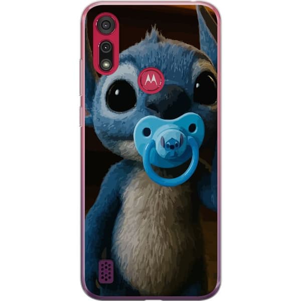 Motorola Moto E6s (2020) Genomskinligt Skal Stitch & Napp – babytema med söt karaktär