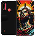 Miniatyrbilde 1 av 3: Motorola Moto E7 Power Lommeboketui Jesus & Kort - religiøst motiv med dyp symbolikk