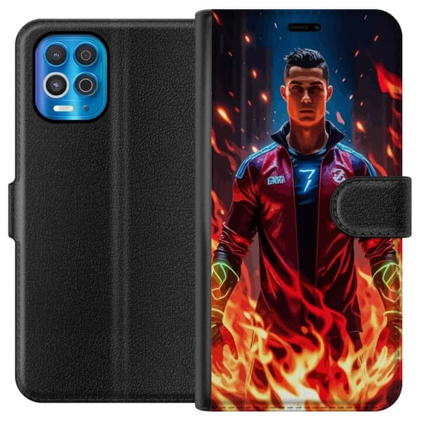Motorola Edge S Lommeboketui Ronaldo Inferno - fotballhelt i flammer