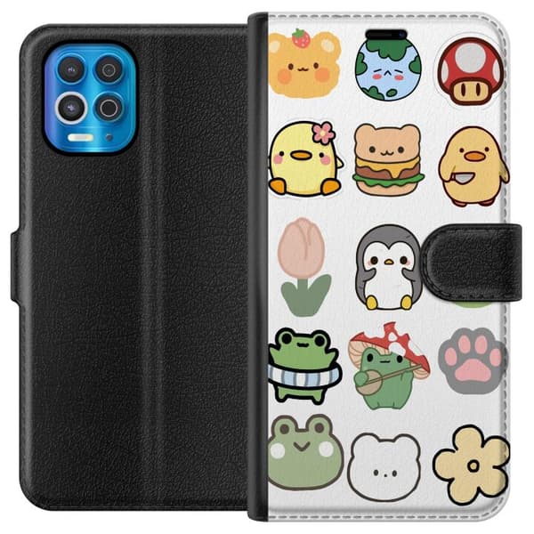 Motorola Edge S Plånboksfodral Kawaii Friends – söta figurer i japansk stil