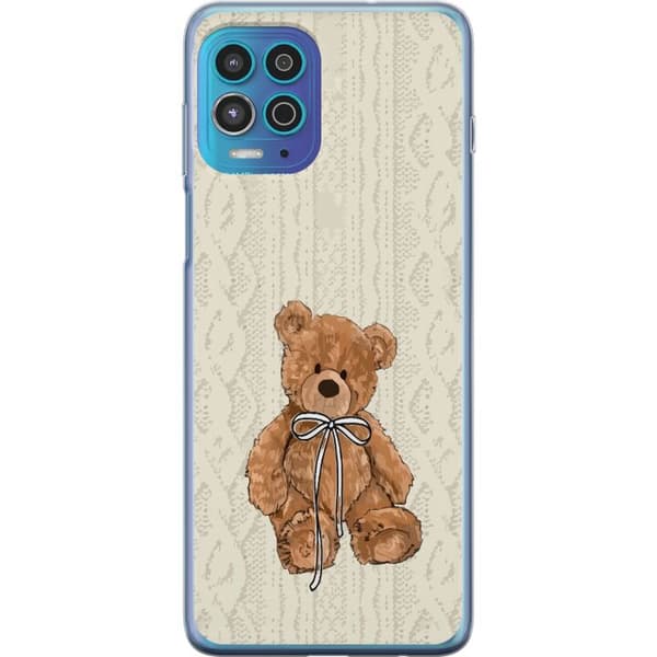 Motorola Moto G100 Genomskinligt Skal Liten Nalle – klassisk nalle i enkel design