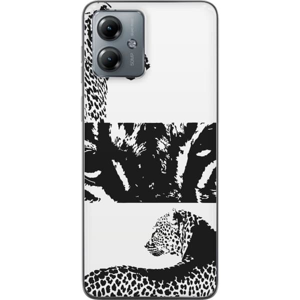 Motorola Moto G14 Läpinäkyvä kuori Leopard Faces