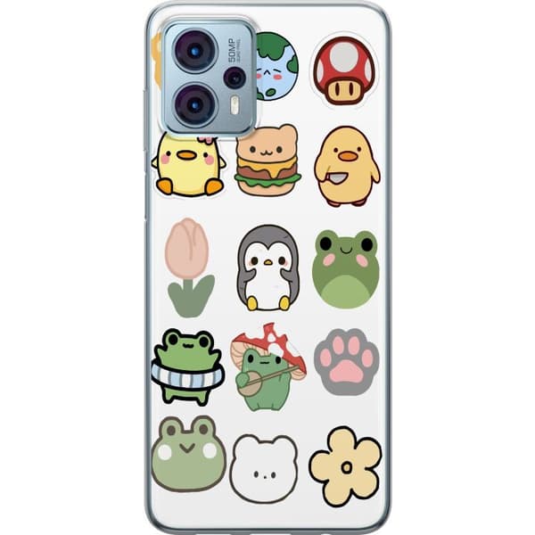 Motorola Moto G23 Genomskinligt Skal Kawaii Friends – söta figurer i japansk stil