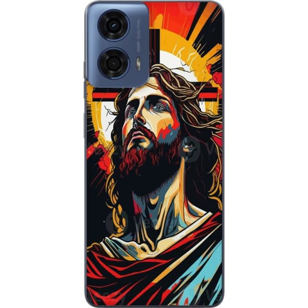 Motorola Moto G24 Läpinäkyvä kuori Jeesus ja Kortti - uskonnollinen motiivi syvällä symboliikalla