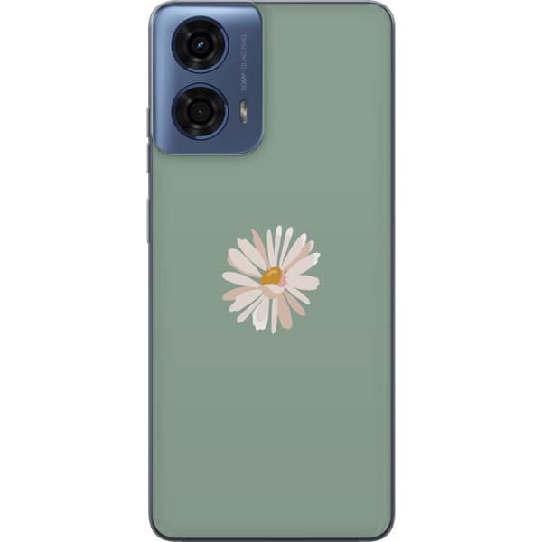 Motorola Moto G24 Gjennomsiktig deksel Grønn Minimalblomst - stilren blomst på grønn bakgrunn