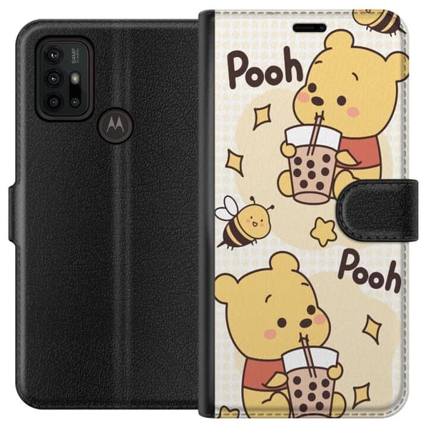 Motorola Moto G30 Tegnebogsetui Nalle Pooh-stil - klassisk bjørnemotiv i en ny fortolkning