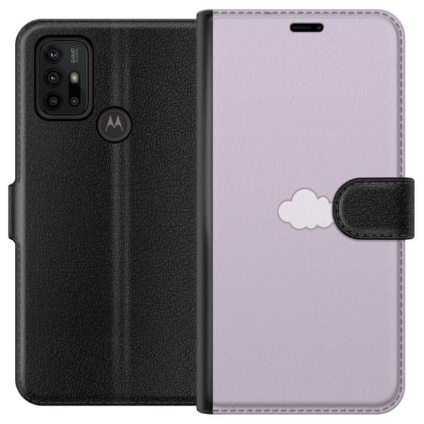 Motorola Moto G30 Lompakkokotelo Lila Pilvi - minimalistinen pilvi lila taustalla