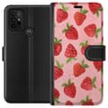 Pikkukuva 1 / 3: Motorola Moto G30 Lompakkokotelo Mansikkahaaveet - Retrot tyyli mansikkakuviointi