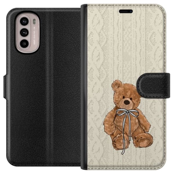 Motorola Moto G31 Tegnebogsetui Lille Teddy – klassisk teddy i enkel design