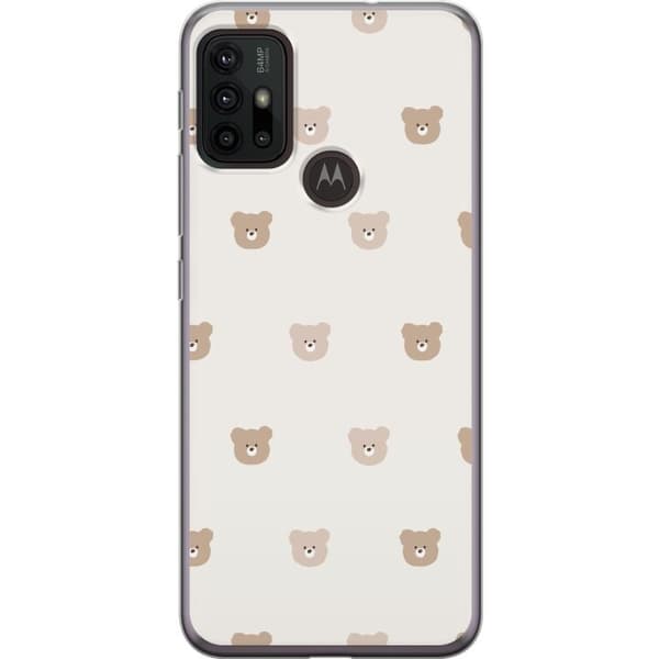 Motorola Moto G30 Gennemsigtig cover Teddybaggrund - søde teddybjørne mod en blød baggrund