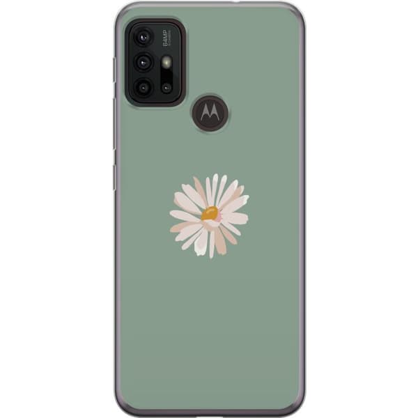 Motorola Moto G30 Läpinäkyvä kuori Vihreä Minimalikukka - tyylikäs kukka vihreällä taustalla