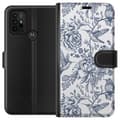Pikkukuva 1 / 3: Motorola Moto G30 Lompakkokotelo Kukat & Linnut - Romanttinen Vintage-tyylinen Kuviointi
