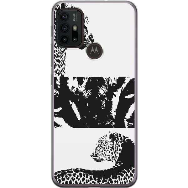 Motorola Moto G30 Genomskinligt Skal Leopard Faces – trendigt mönster med leopardansikten