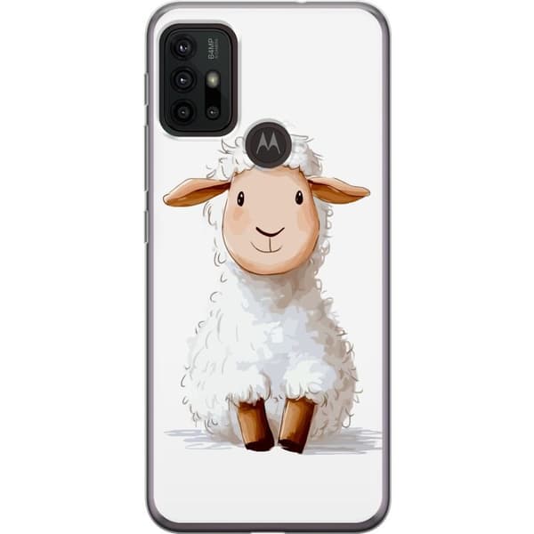 Motorola Moto G30 Läpinäkyvä kuori Suloinen Lammas - lasten ja vauvan tuotteita sarjakuvatyyliin