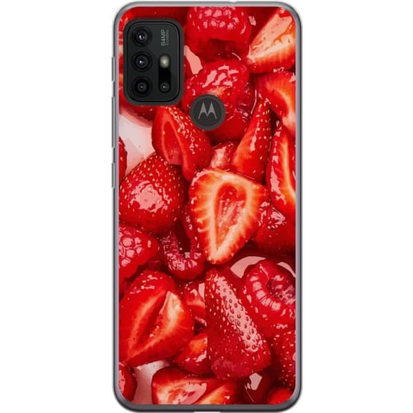 Motorola Moto G30 Läpinäkyvä kuori Mansikkakuviointi - makea motiivi kesäfiiliksellä