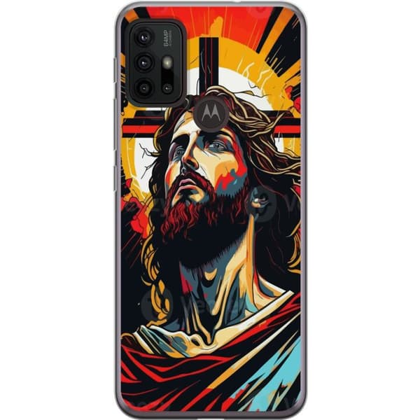 Motorola Moto G30 Läpinäkyvä kuori Jeesus ja Kortti - uskonnollinen motiivi syvällä symboliikalla