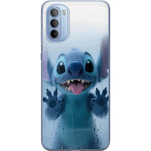 Motorola Moto G31 Genomskinligt Skal Stitch Window View – Stitch vid ett fönster i söt stil