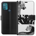 Miniatyrbild 1 av 3: Motorola Moto G50 Plånboksfodral Leopard Faces – trendigt mönster med leopardansikten