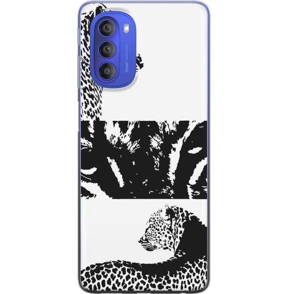 Motorola Moto G51 5G Läpinäkyvä kuori Leopard Faces