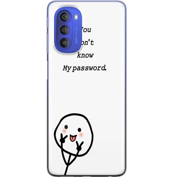 Motorola Moto G51 5G Genomskinligt Skal You Don’t Know My Password – edgy textmotiv med attityd