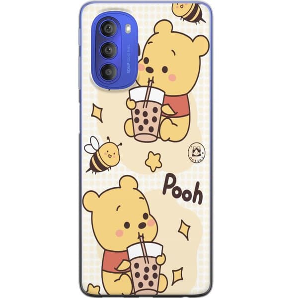 Motorola Moto G51 5G Gennemsigtig cover Nalle Pooh-stil - klassisk bjørnemotiv i en ny fortolkning