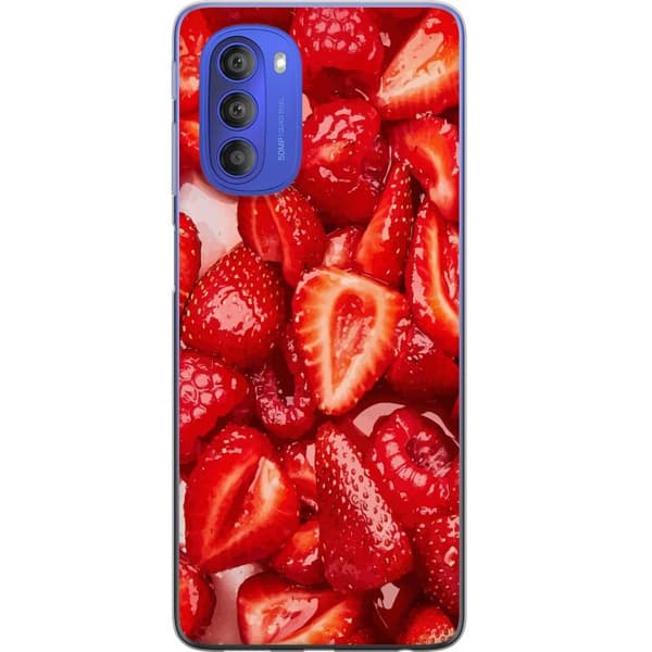 Motorola Moto G51 5G Läpinäkyvä kuori Mansikkakuviointi - makea motiivi kesäfiiliksellä