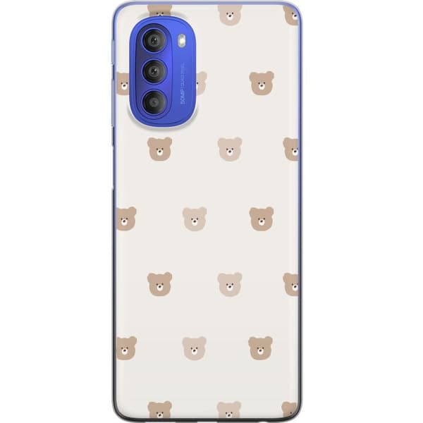 Motorola Moto G51 5G Läpinäkyvä kuori Teddy-tausta - söpöt teddykarhut pehmeällä taustalla
