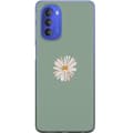 Miniatyrbillede 1 af 3: Motorola Moto G51 5G Gennemsigtig cover Grøn Minimalblomst - stilfuld blomst på grøn baggrund