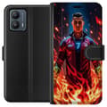 Miniatyrbild 1 av 3: Motorola Moto G53 Plånboksfodral Ronaldo Inferno – fotbollshjälte i eldflammor