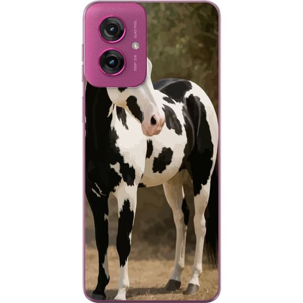 Motorola Moto G55 Gennemsigtig cover Smuk Hest - elegant illustration af hestemotiv