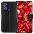 Miniatyrbild 1 av 3: Motorola Moto G60S Plånboksfodral Jordgubbsmönster – sött motiv med sommarkänsla