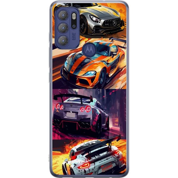 Motorola Moto G60S Genomskinligt Skal Rally Fever – fartfyllt motiv med rallybilar