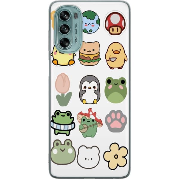 Motorola Moto G62 5G Genomskinligt Skal Kawaii Friends – söta figurer i japansk stil