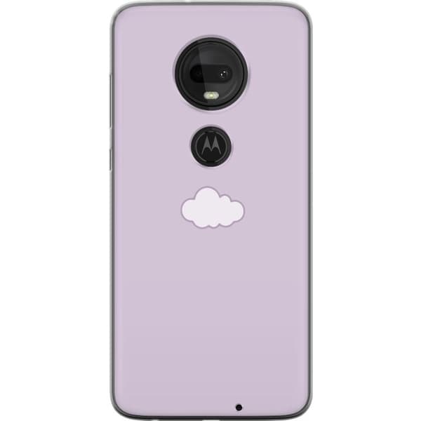 Motorola Moto G7 Genomskinligt Skal Lila Moln – minimalistiskt moln på lila bakgrund